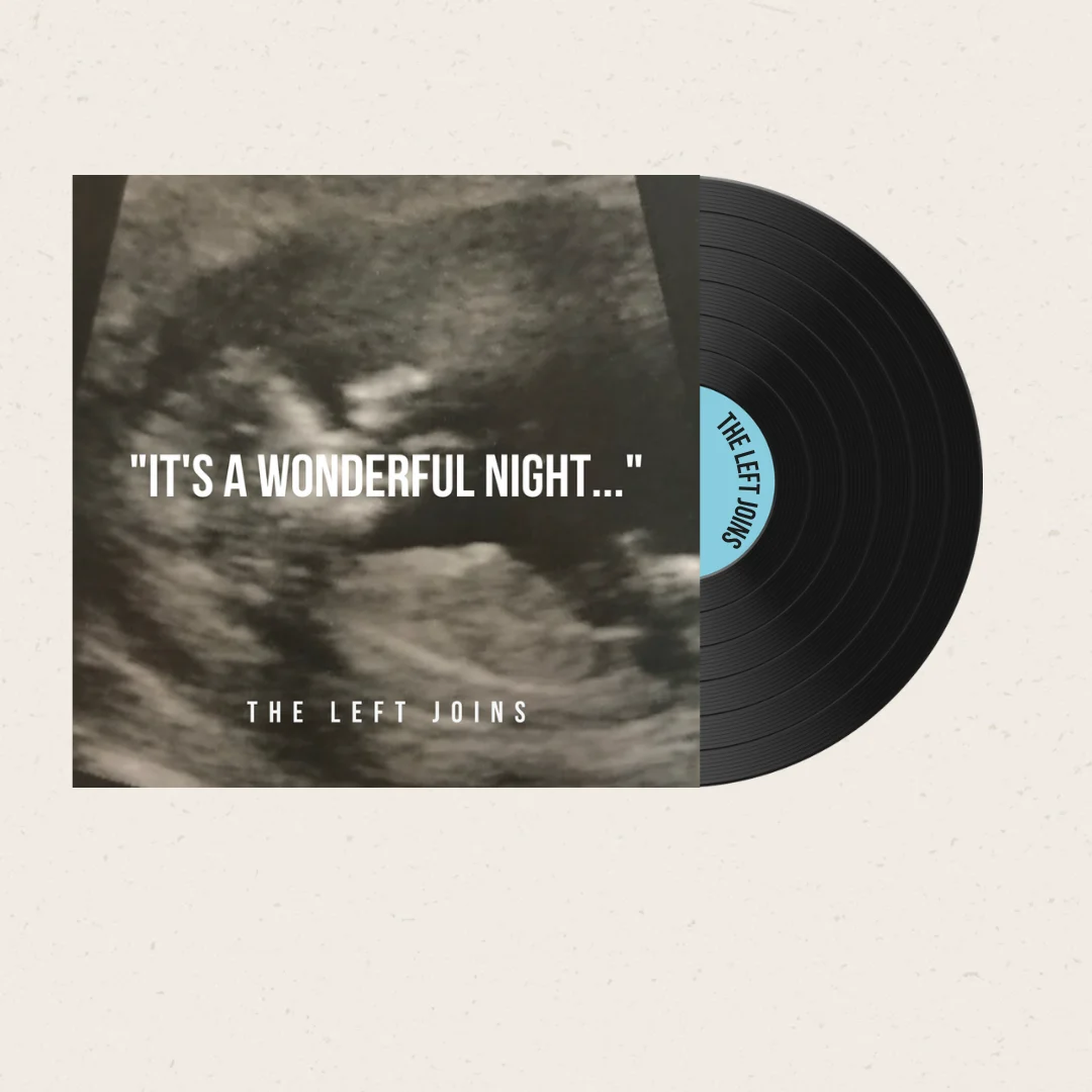 The album on vinyl: the ultrasound cover with the record half out of its sleeve